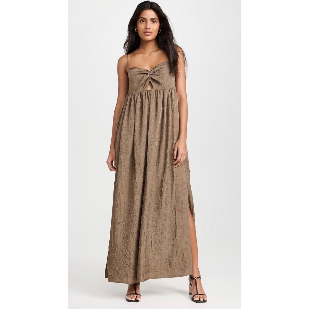 Line & Dot Una Maxi Dress Olive Brown Size Small NWT